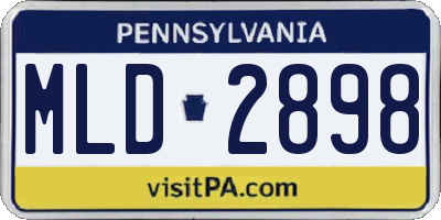PA license plate MLD2898