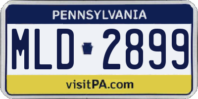 PA license plate MLD2899