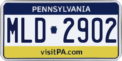PA license plate MLD2902