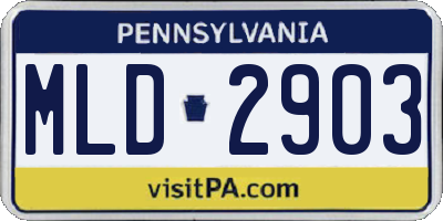 PA license plate MLD2903
