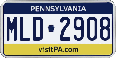 PA license plate MLD2908
