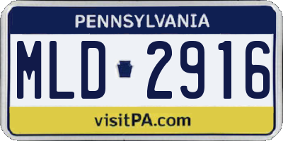 PA license plate MLD2916
