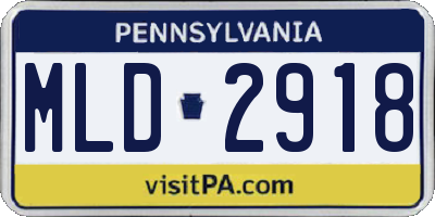 PA license plate MLD2918