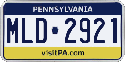 PA license plate MLD2921
