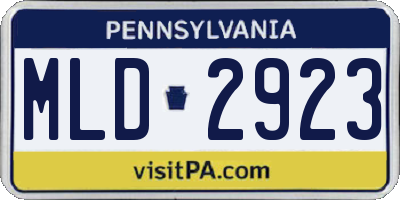 PA license plate MLD2923