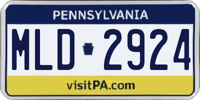 PA license plate MLD2924