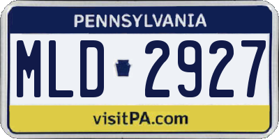 PA license plate MLD2927