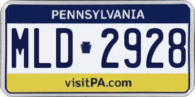 PA license plate MLD2928