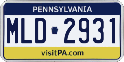 PA license plate MLD2931