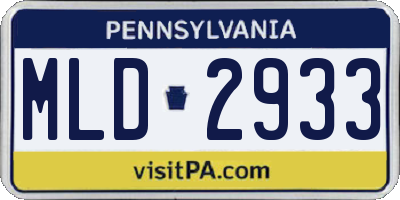 PA license plate MLD2933