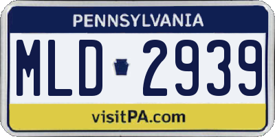 PA license plate MLD2939
