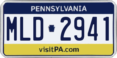 PA license plate MLD2941