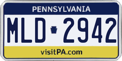 PA license plate MLD2942