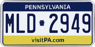 PA license plate MLD2949