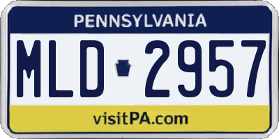 PA license plate MLD2957