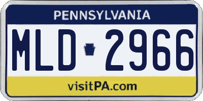 PA license plate MLD2966