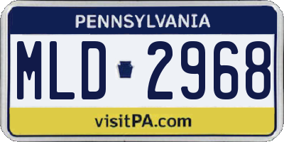 PA license plate MLD2968