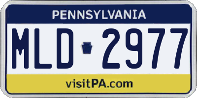 PA license plate MLD2977