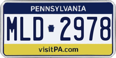 PA license plate MLD2978