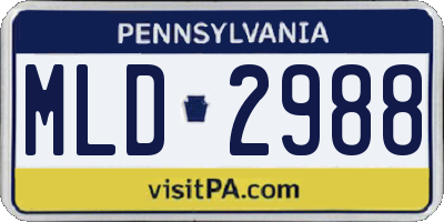 PA license plate MLD2988