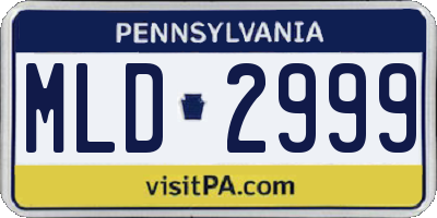 PA license plate MLD2999