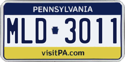 PA license plate MLD3011