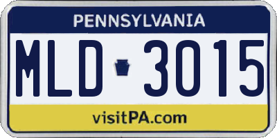 PA license plate MLD3015