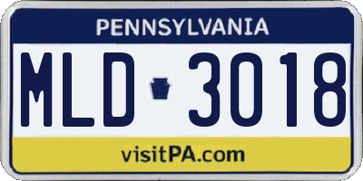 PA license plate MLD3018