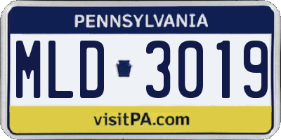 PA license plate MLD3019
