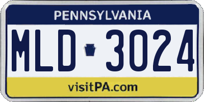 PA license plate MLD3024