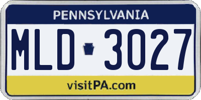PA license plate MLD3027