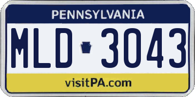 PA license plate MLD3043