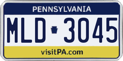 PA license plate MLD3045