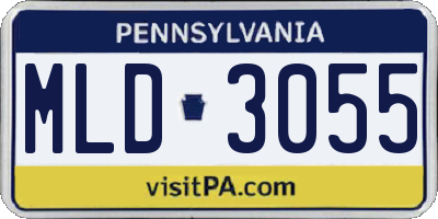 PA license plate MLD3055