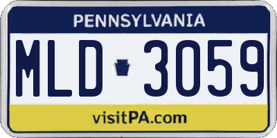 PA license plate MLD3059