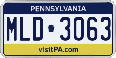 PA license plate MLD3063