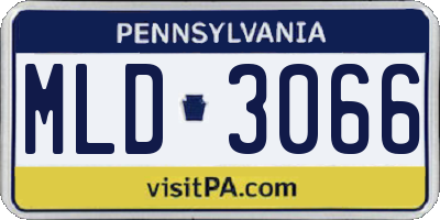 PA license plate MLD3066
