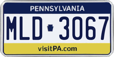 PA license plate MLD3067