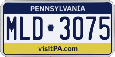 PA license plate MLD3075