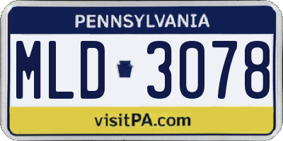 PA license plate MLD3078