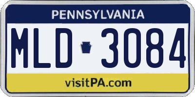 PA license plate MLD3084
