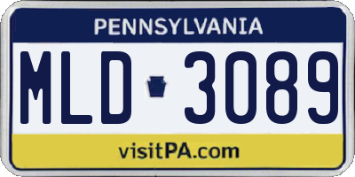 PA license plate MLD3089