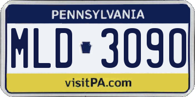 PA license plate MLD3090