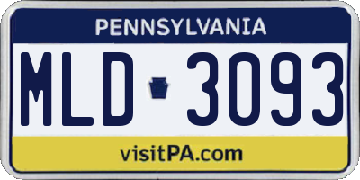 PA license plate MLD3093