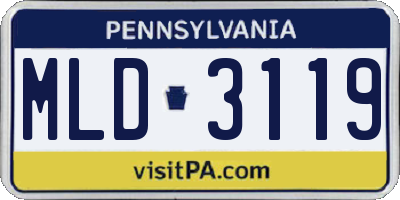 PA license plate MLD3119