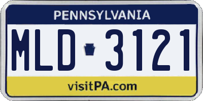 PA license plate MLD3121