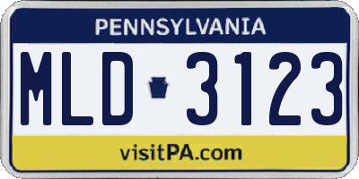 PA license plate MLD3123