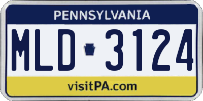 PA license plate MLD3124