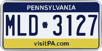 PA license plate MLD3127