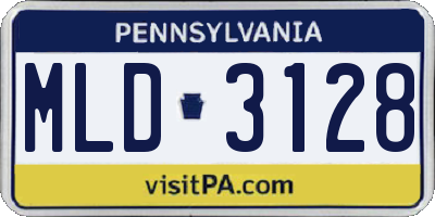 PA license plate MLD3128